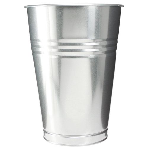 daiktų Dekoratyvinė vaza metalinė kūginė aukšta vaza sidabrinė H34cm vaza 11L
