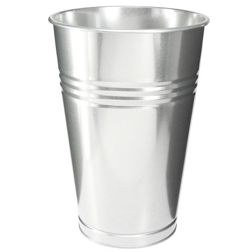 Dekoratyvinė vaza metalinė kūginė aukšta vaza sidabrinė H38.5cm 14.5L