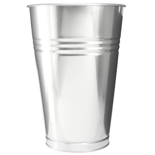 daiktų Dekoratyvinė vaza metalinė kūginė aukšta vaza sidabrinė H38.5cm 14.5L