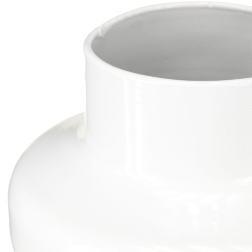 daiktų Dekoratyvinė vaza Metalinė vaza Dekoratyvinė kreminė balta Ø16,5cm H23,5cm
