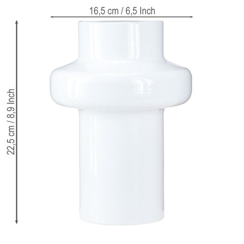daiktų Dekoratyvinė vaza Metalinė vaza Dekoratyvinė kreminė balta Ø16,5cm H23,5cm