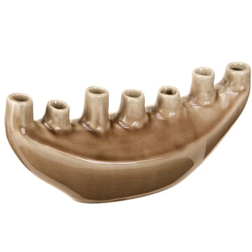 Floristik24 Dekoratyvinė Vaza Valtis Keraminė Vaza Ruda 23×8,5cm H11cm