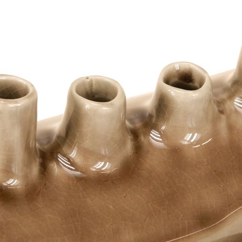 daiktų Dekoratyvinė Vaza Valtis Keraminė Vaza Ruda 23×8,5cm H11cm