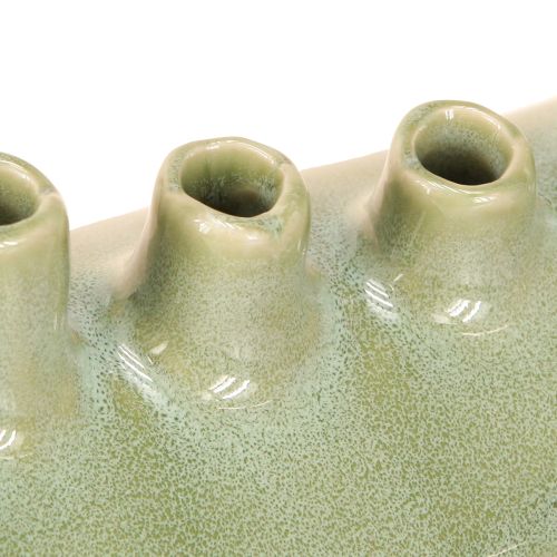 daiktų Dekoratyvinė Vaza Valtis Keraminė Vaza Šviesiai Žalia 23×8,5×11cm