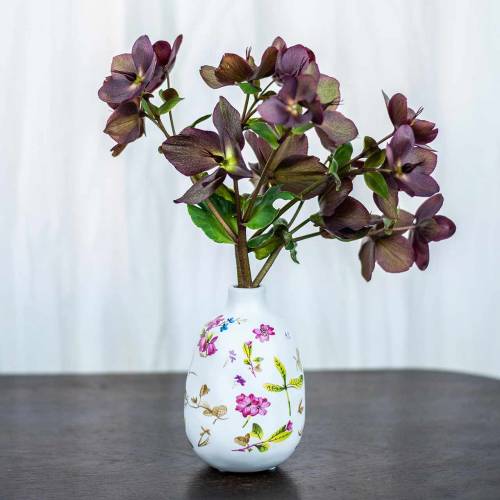 Floristik24 Dekoratyvinė vaza balta gėlių Ø11cm H17,5cm