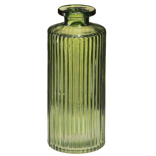 daiktų Dekoratyvinės vazos žalios mini vazos stiklinės retro Ø5cm H13cm 6 vnt