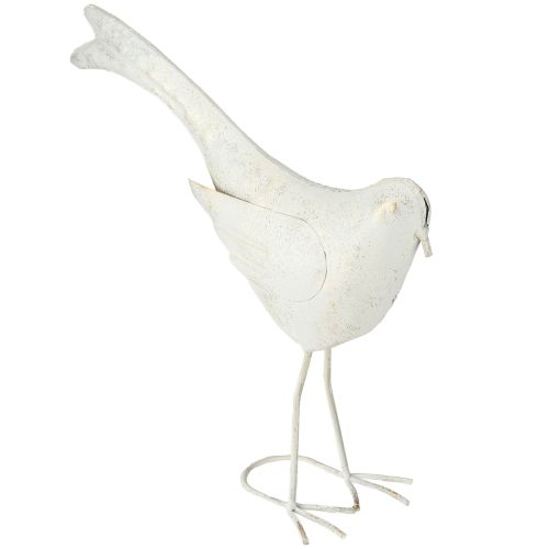 daiktų Dekoratyvinė paukščių metalinė dekoratyvinė figūrėlė Vintage White Gold 35x32.5cm