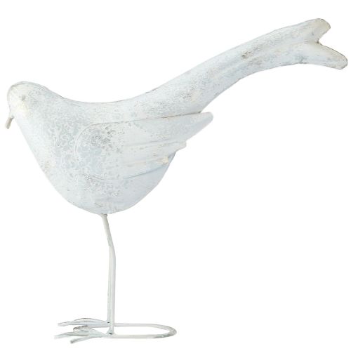 daiktų Dekoratyvinė paukščių metalinė dekoratyvinė figūrėlė Vintage White Gold 35x32.5cm
