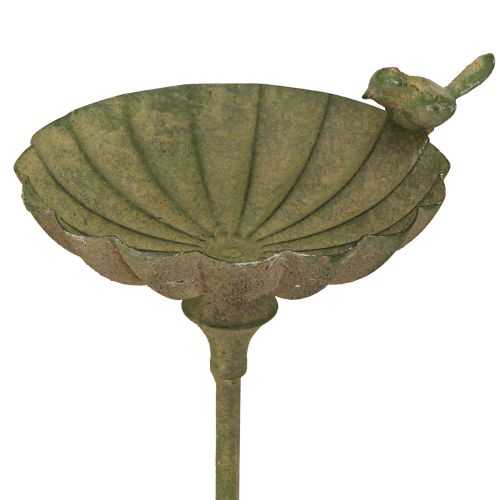 daiktų Dekoratyvinis paukščių vonios dubuo metalinis antikvarinis žalias Ø16,5 cm H34,5 cm