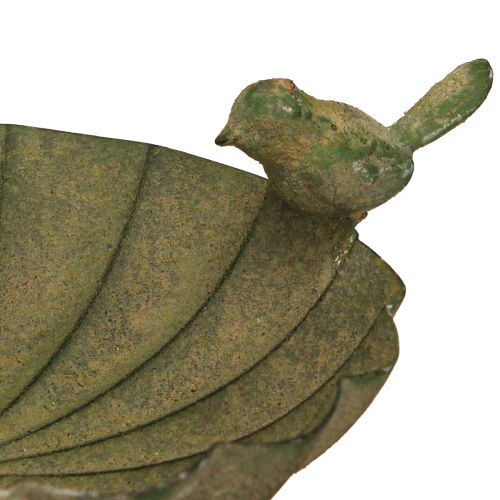 daiktų Dekoratyvinis paukščių vonios dubuo metalinis antikvarinis žalias Ø16,5 cm H34,5 cm