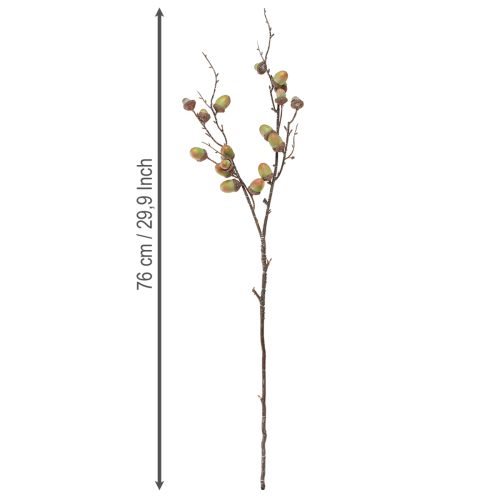 daiktų Dekoratyvinė gilių šakų dekoracija, žalia, rudens dekoracija, dirbtinė, 80 cm