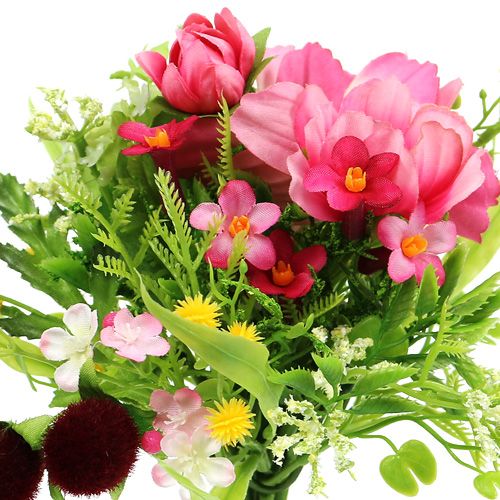 Floristik24 Dekoratyvinė puokštė rožinė 20cm