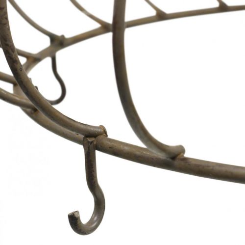daiktų Metalinė karūnėlė su kabliuku Ø20cm H17cm Ruda