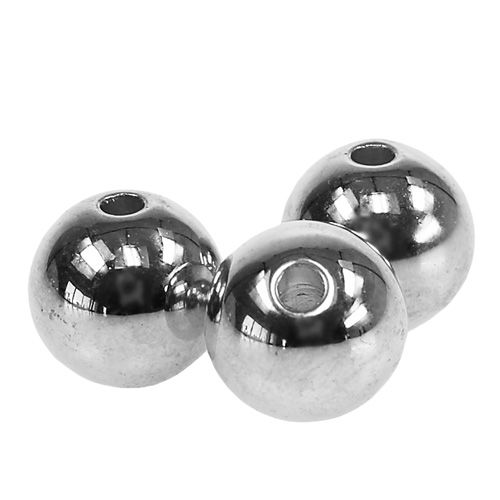 daiktų Dekoratyviniai karoliukai sidabriniai metaliniai 14mm 35 vnt