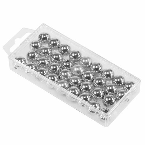 daiktų Dekoratyviniai karoliukai sidabriniai metaliniai 14mm 35 vnt