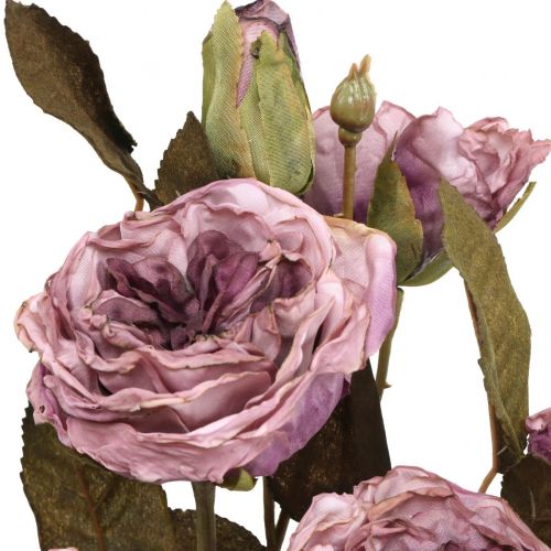 Floristik24 Deco rožių puokštė dirbtinių gėlių rožių puokštė violetinė 45cm 3vnt