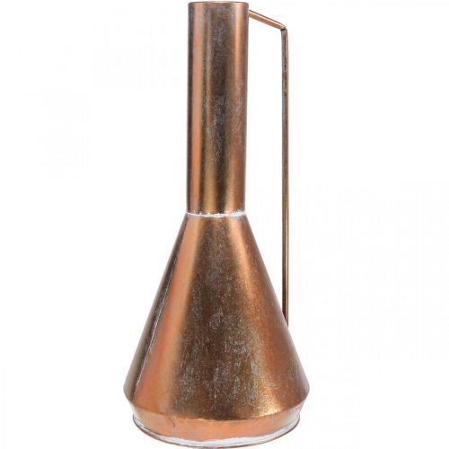 Dekoratyvinė vaza vintažinis dekoratyvinis ąsotis vario spalvos metalas Ø26cm H58cm