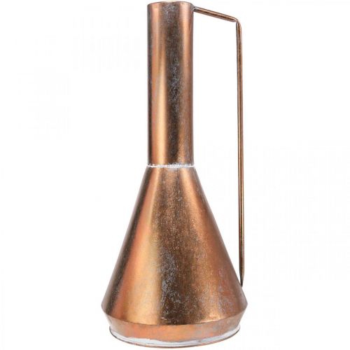 daiktų Dekoratyvinė vaza vintažinis dekoratyvinis ąsotis vario spalvos metalas Ø26cm H58cm