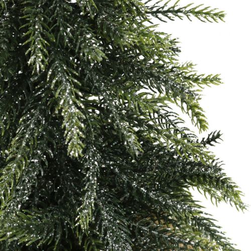 Floristik24 Deco eglutė mini eglės džiuto maišelio blizgučiai, žalia 26cm