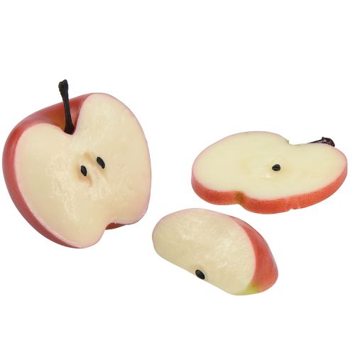 Dekoratyviniai obuoliai dirbtiniai vaisiai gabaliukais 6-7cm 10vnt