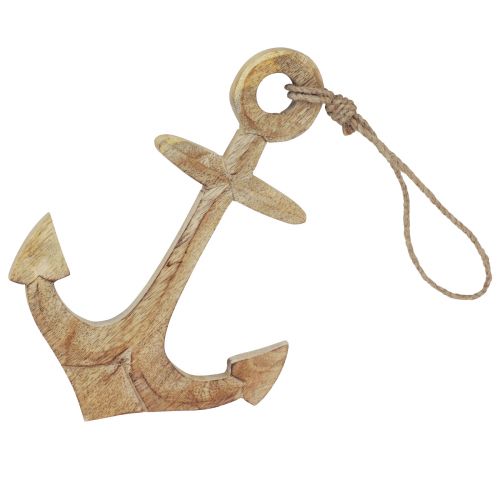 daiktų Dekoratyvinis inkarinis medinis pakabukas natūralus 41,5×16,5 cm