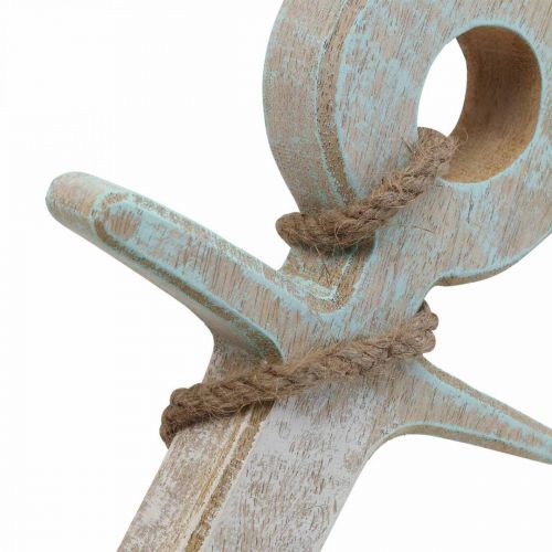 daiktų Anchor Deco Wood Maritime Deco White Blue 24,5cmx14,5cm