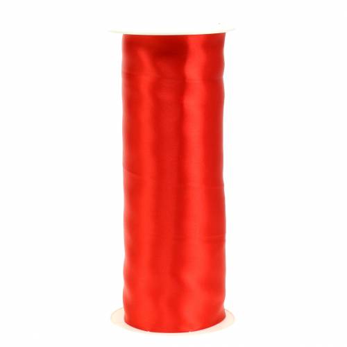 Floristik24 Satino juostelė stalo juostelė raudona 200mm 10m