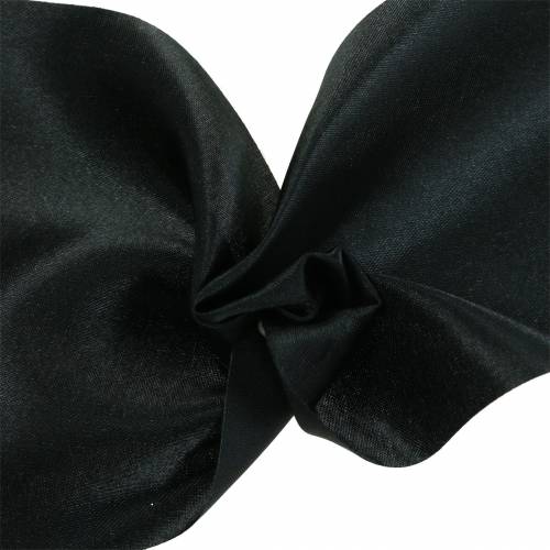 Floristik24 Satino stalo juostelė juoda 100mm 15m