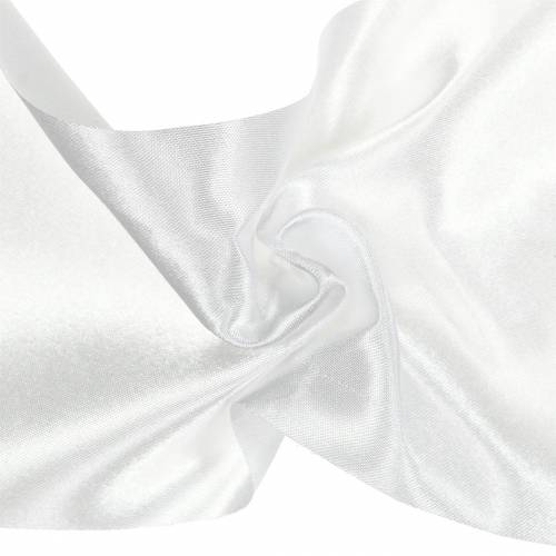 Floristik24 Satino juostelė stalo juostelė balta 100mm 15m