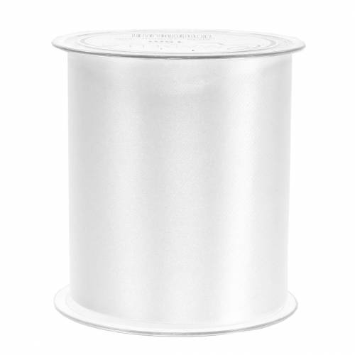 Floristik24 Satino juostelė stalo juostelė balta 100mm 15m
