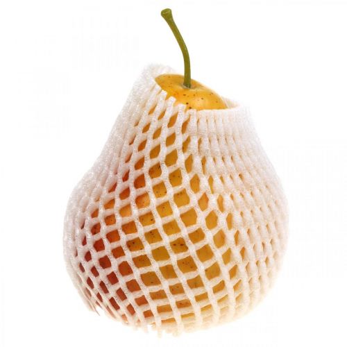 Floristik24 Deco kriaušė geltona raudona, deko vaisiai, maistinis manekenas 12,5cm