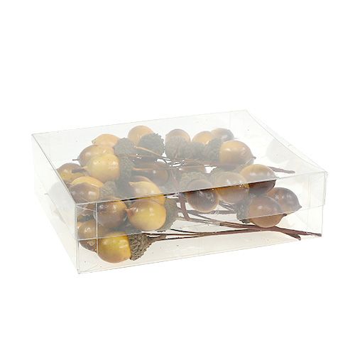 Floristik24 Dekoratyvinė gilė ant vielos 4cm L12cm 36vnt