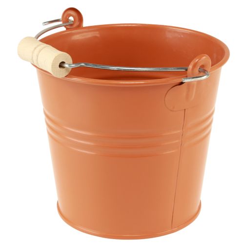 Floristik24 Dekoratyvinis kibiras metalinis sėjamoji oranžinė ruda Ø16cm H14.5cm 1.6L