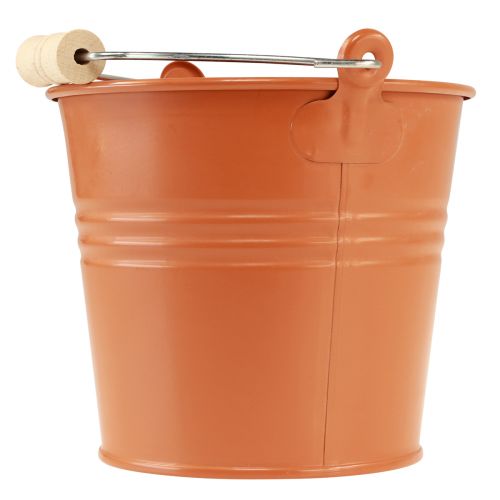 daiktų Dekoratyvinis kibiras metalinis sėjamoji oranžinė ruda Ø16cm H14.5cm 1.6L