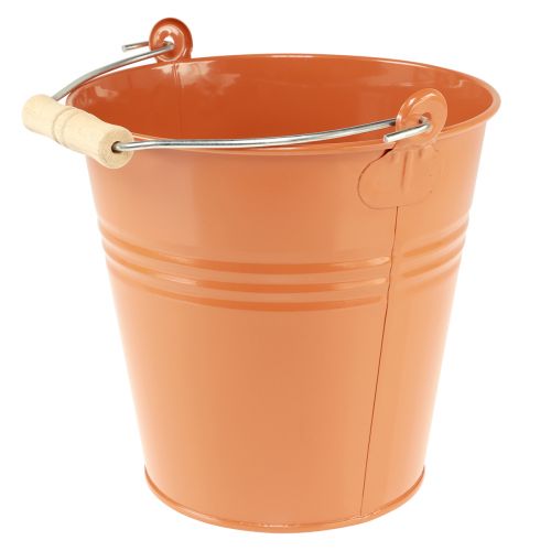 Floristik24 Dekoratyvinis kibiras metalinis sėjamoji oranžinė ruda Ø22cm H21.5cm 6L