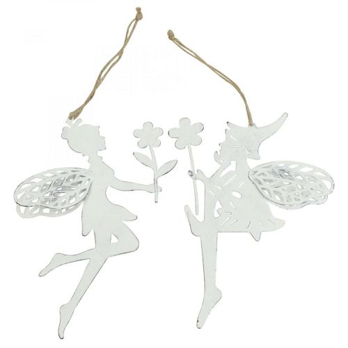 Floristik24 Deco elves langų apdaila spyruoklinis metalas baltas H20cm 4vnt