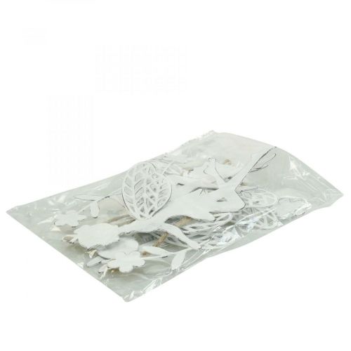 daiktų Dekoratyvinė elfų langų apdaila spyruoklinė metalinė balta H20cm 4 vnt