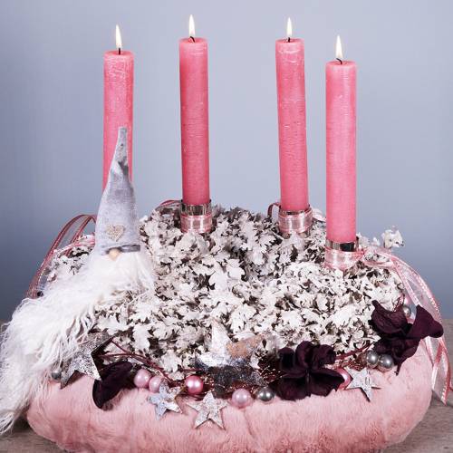 Floristik24 Dekoratyvinė kailio juostelė rožinė 15cm x 200cm