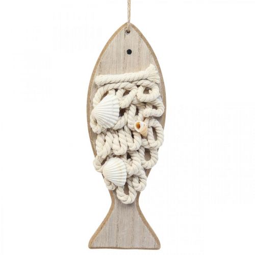 Deco žuvies pakabukas medinis žuvies jūrinės dekoracijos medis 6,5×19,5cm