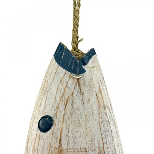 Floristik24 Deco žuvies medis Medinė žuvelė pakabinimui Tamsiai mėlyna H57,5cm