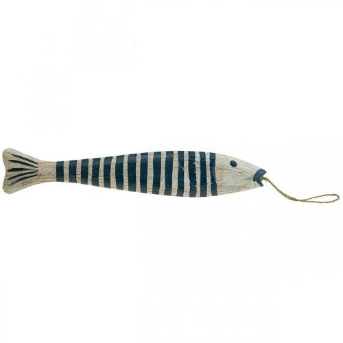 Floristik24 Deco žuvies medis Medinė žuvelė pakabinimui Tamsiai mėlyna H57,5cm