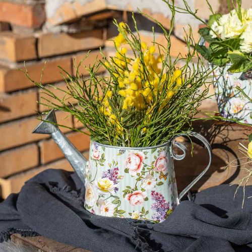 Floristik24 Dekoratyvinė laistytuvas kaimo namas metalinis sodinimui H16cm