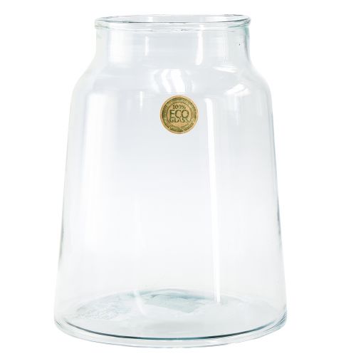 Dekoratyvinė stiklo vaza gėlių vaza retro skaidri Ø22.5cm H29cm