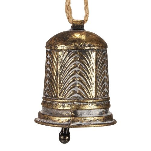 Floristik24 Dekoratyvinis metalinis varpas, kalėdinio varpelio puošmena auksinė aniko išvaizda Ø10,5cm×13cm