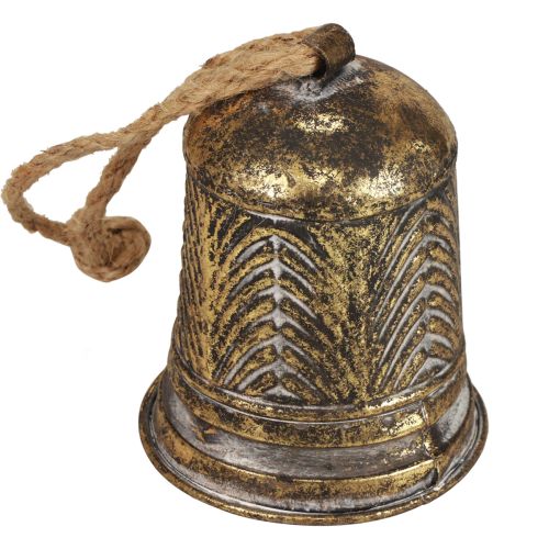Floristik24 Dekoratyvinis metalinis varpas, kalėdinio varpelio puošmena auksinė aniko išvaizda Ø10,5cm×13cm