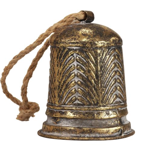 Floristik24 Dekoratyvinis metalinis varpas, kalėdinio varpelio puošmena auksinė aniko išvaizda Ø10,5cm×13cm