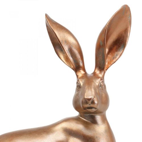 Floristik24 Deco zuikio auksinė sėdima velykinių zuikių pora H30,5cm 2vnt