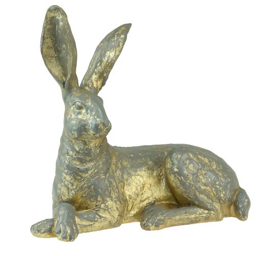 Floristik24 Dekoratyvinė Bunny Guli Auksinė Pilka Dekoratyvinė figūrėlė Velykos 27x13x25cm