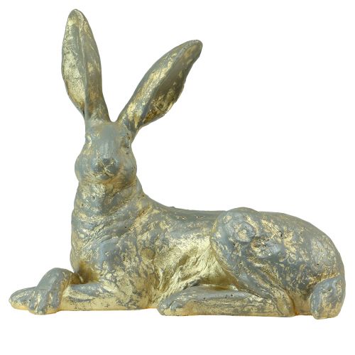 Floristik24 Dekoratyvinė Bunny Guli Auksinė Pilka Dekoratyvinė figūrėlė Velykos 27x13x25cm