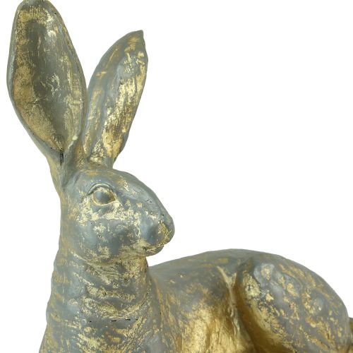 Floristik24 Dekoratyvinė Bunny Guli Auksinė Pilka Dekoratyvinė figūrėlė Velykos 27x13x25cm